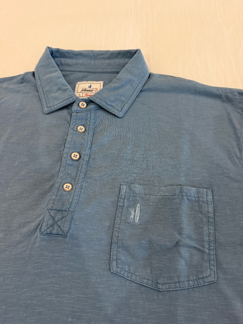 Johnny O - Short Sleeved Polo - Faded Blue - Large